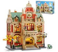 Set di edifici per club universitari con luce, 1629 pezzi, modello di architettura del campus cittadino con pittura teatrale al forno Music Club, decorazione per la casa, blocco da costruzione regalo