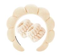 Set di elastici da polso per spa, per lavare il viso, fasce per la cura della pelle da donna, asciugamano in tessuto spugna gonfia, fascia per capelli, braccialetti per la rimozione del trucco,