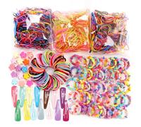 Set di elastici per capelli colorati e carini, set di elastici per capelli multicolore, elastici per capelli per ragazze e donne, elastici morbidi per capelli per ragazze e bambini (780 pezzi)