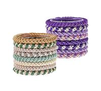 Set di elastici per capelli Scrunchie flessibili e morbide, elastici per capelli, da donna, per ragazze, multicolore (marrone e viola)