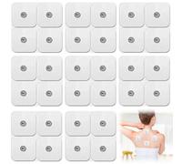 Set di elettrodi in gel autoadesivi, 32 pastiglie da 50 x 50 mm, elettrodi autoadesivi per macchine Sanitas & Beurer Tens Tens Pad con collegamento a pulsante da 3,5 mm