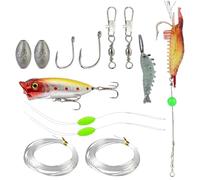 Set di esche artificiali con gancio e lenza da pesca - esche artificiali per acqua salata sgombro pesce persico trota predatore