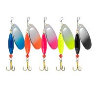 Set di esche da | 5 pezzi di ami metallici con paillettes artificiali - Esche metalliche per marina, per fiumi, ruscelli, acque salate, acque dolci, bass, trote, barche e laghi