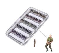 Set di esche da, Lures da a mosca,50 x Linee di da con scatola di immagazzinaggio | Hook da mosca, modello di trota portatile per uomo, per attività all'aperto a