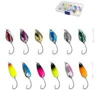 Set di esche da pesca, 43 pezzi, design aerodinamico, lunga distanza di | Ganci spinato per una tenuta sicura, 43 colori vivaci, struttura in metallo, fusione liscia, luccioperca per spigola, trota
