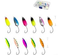 Set di esche da pesca, 43 pezzi, design aerodinamico, lunga distanza di | Ganci spinato per una tenuta sicura, 43 colori vivaci, struttura in metallo, fusione liscia, luccioperca per spigola, trota