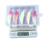 Set di esche da pesca 56 58 g con materiale ABS luminoso e ganci in metallo per spigola, sgombro, salmone e più specie di pesci, progettate per acque poco luminose e torbide (scatole da 8 g)