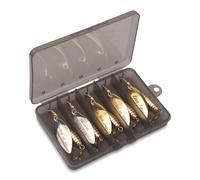 Set di esche da pesca a lama spinning, 10 pezzi in scatola, esche bioniche artificiali, 5 esche dorate e 5 in metallo argentato, pratici accessori per la pesca