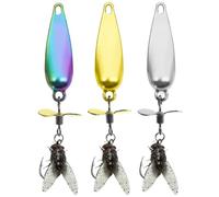 Set di esche da pesca a molteplici lame | 3D Realistic Metal Propeller Baits - Set di esche a molteplici lame, kit di filatura per acqua dolce, confezione da 3 pezzi