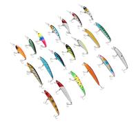 Set di esche da pesca da 20 pezzi, esche da pesca artificiali realistiche e vivaci, accessori per attrezzatura riutilizzabili, per gli appassionati di pesca in acqua dolce e
