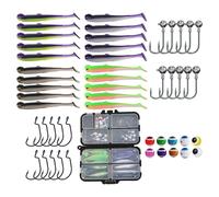 Set di esche da pesca morbide 51 pezzi con materiale resistente ai morsi per tro