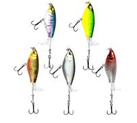 Set di esche da pesca, set di esche da pesca, 5 esche artificiali da pesca, esche da bar, esche galleggianti, attrezzatura da pesca in acqua salata e acqua dolce per la pesca al bar