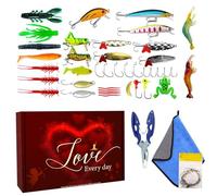 Set Di Esche - Esche Realistiche Per Pesca All'Aperto,Kit Di Esca Realistica Per Fiume - Per Uomini Papà Pescatori Acqua Salata Acqua Trota Pesce Gatto Salmone Walleye