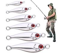 Set Di Esche | Esche Righe Metalliche Artificiali - Set Di Sei Esche con Occhi 3D E Gancio per Avventure Di Bass Carpa Trota Mosca