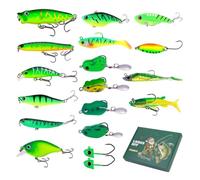 Set di esche per pesce persico, set di accessori per la pesca con crankbait | Kit di esche per la pesca sul ponte e in surfista, vicino alla costa, in riserva, fiume, stagno, lago e nel