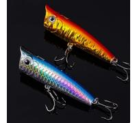 Set di esche popper per pesca d'acqua dolce per spigola, luccio e pesce nero, azione galleggiante, rumore 7,5 cm, 9 cm, 8,5 g, 15 g (3 pezzi - 8,5 g)