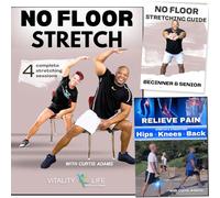 Set di esercizi di stretching per anziani, 4 sessioni complete, aumenta la flessibilità, libertà di movimento, allevia il dolore, allungati in buona salute, allunga per rimanere giovani. DVD di