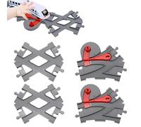 Set di espansione per binari in plastica, 4 pezzi, giocattolo per treni della città, compatibile con binari in legno, giocattoli per treni per bambini di 2-3 anni