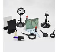 Set di esperimenti ottica fisica da 7 pezzi, prisma triangolare concavo convesso lente specchio piano stenopeico imaging attrezzatura sperimentale for l'insegnamento