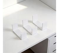 Set di espositori in acrilico da 3 mm, per vetrine di gioielli, scaffale a 3 ripiani in dimensioni piccole, medie e grandi, colore trasparente, nero, bianco, rosso (bianco)