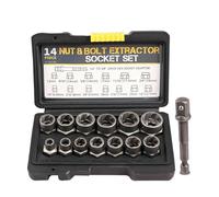 Set di estrattori per dadi e bulloni arrotondati, compatibilità con attacco da 3/8", 11 pezzi