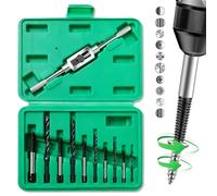 Set di estrattori per viti, 11 pezzi, estrattore a sinistra, estrattore per viti per forare e rimuovere per M3-M12 e 1/8"-1/2", incl