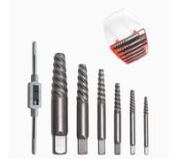 Set di estrattori per viti, 6 pezzi, estrattore sinistro M3-M18, extra maneggevole, con binario per verricello e scatola di immagazzinaggio, argento - professionale a spirale estrattore e rimozione