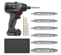 Set di estrattori per viti, 9 pezzi, 6 estrattori per viti danneggiati con 3 punte elicoidali, 63-65 HRC HSS 6542, strumento di rimozione delle viti danneggiate