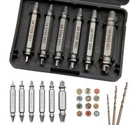 Set di estrattori per viti da 9 pezzi Set di Estrattori a Sinistra materiale HSS 6542 durezza 63-65 HRC con 3 punte elicoidali per rimuovere viti danneggiate rotte o arrugginite