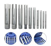 Set di estrattori per viti rotte, 10 pezzi, strumento di rimozione del rubinetto danneggiato per M5-M22, 45 # in acciaio zincato a tre/quattro artigli