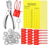 Set di etichette di ispezione mensili per estintori con etichette di manutenzione per 4 anni in plastica, per estintori con punzonatrice portatile (151)