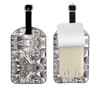 Set di etichette per bagagli in pelle con stampa astratta con strass glitterati, per borse da viaggio e bagagli, per uomini e donne, 1 confezione