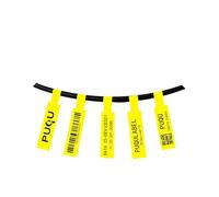 Set di etichette professionali per cavi, 1,2 cm x 10,9 cm, carta autoadesiva per etichettatrici, 65 adesivi singoli, durevoli e trasparenti, ideali per organizzare e contrassegnare (giallo)