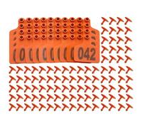 Set di etichetteauricolari per bestiame - Confezione da 100 pezzi da 7,2 x 6 cm, etichettein materiale TPU, etichettedi identificazione numerate con contrassegni 001-100 | Strumento agricolo per il