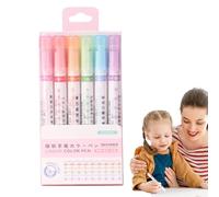 Set di evidenziatori - 13,5 x 1 x 1 cm pennarelli con 6 forme, penne colorate con bordo, strumenti di scrittura per agenda, appunti, disegno, album di ritagli, forniture scolastiche