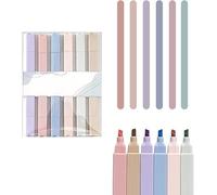 Set di evidenziatori estetici a doppia punta in 6 colori, pennarelli pastello delicati per diari, prendere appunti e disegnare creativi, penne a doppia punta per scuola, ufficio e decorazioni per