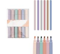 Set di evidenziatori estetici a doppia punta in 6 colori, pennarelli pastello delicati per diari, prendere appunti e disegnare creativi, penne a doppia punta per scuola, ufficio e decorazioni per
