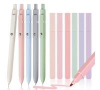 Set di Evidenziatori Pastello con Matite in Gel Estetico, 6 Evidenziatori Pastello con 5 Penne Fineliner Nere, Estetica evidenziatori Colori Assortiti pastello Set, Evidenziatorii Pastelloo Aesthetic
