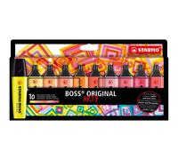 Stabilo Boss Original Arty Confezione da 10 pennarelli fluorescenti in colori caldi - Tratto tra 2 e 5 mm - Inchiostro a base a