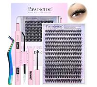 Set di extension per ciglia singole da 9 a 16 mm, con nastro adesivo, solvente, pinzette per uso personale (40D, Kit)