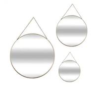 ATMOSPHERA CREATEUR D'INTERIEUR - Set di 3 specchi rotondi dorati d20 24 d29cm