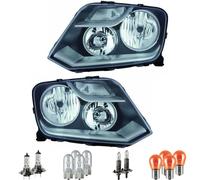 Set Di Fari Alogeni H7/H1 Neri Per VW Amarok Inclusi Lampadine