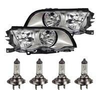 Set Di Fari Argento Per BMW 3 Serie E46 Anno 98-01 Philips H7/H7 + Motori