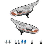 Set Di Fari Cromati Inclusi Lampadine OSRAM H15 H7 Per Ford Transit Connect V408