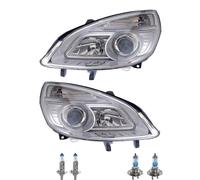 Set Di Fari Cromati Inclusi Lampadine OSRAM H7 H1 Per Renault Scénic II JM0/1