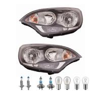 Set Di Fari Elettrici Neri Inclusi Lampadine OSRAM H7 H1 Per KIA Rio III UB