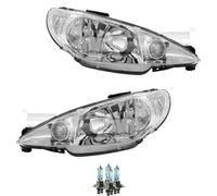 Set Di Fari H7/H7 Per Peugeot 206 CC 2D 2A/C 2E/K Inclusi Lampadine Osram