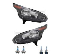 Set Di Fari Neri Inclusi Lampadine OSRAM H15 H7 Per Ford Transit Connect V408