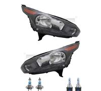 Set Di Fari Neri Inclusi Lampadine OSRAM H15 H7 Per Ford Transit Connect V408