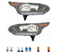 Set Di Fari Neri Inclusi Lampadine OSRAM H7 H15 Per Ford Transit Connect V408